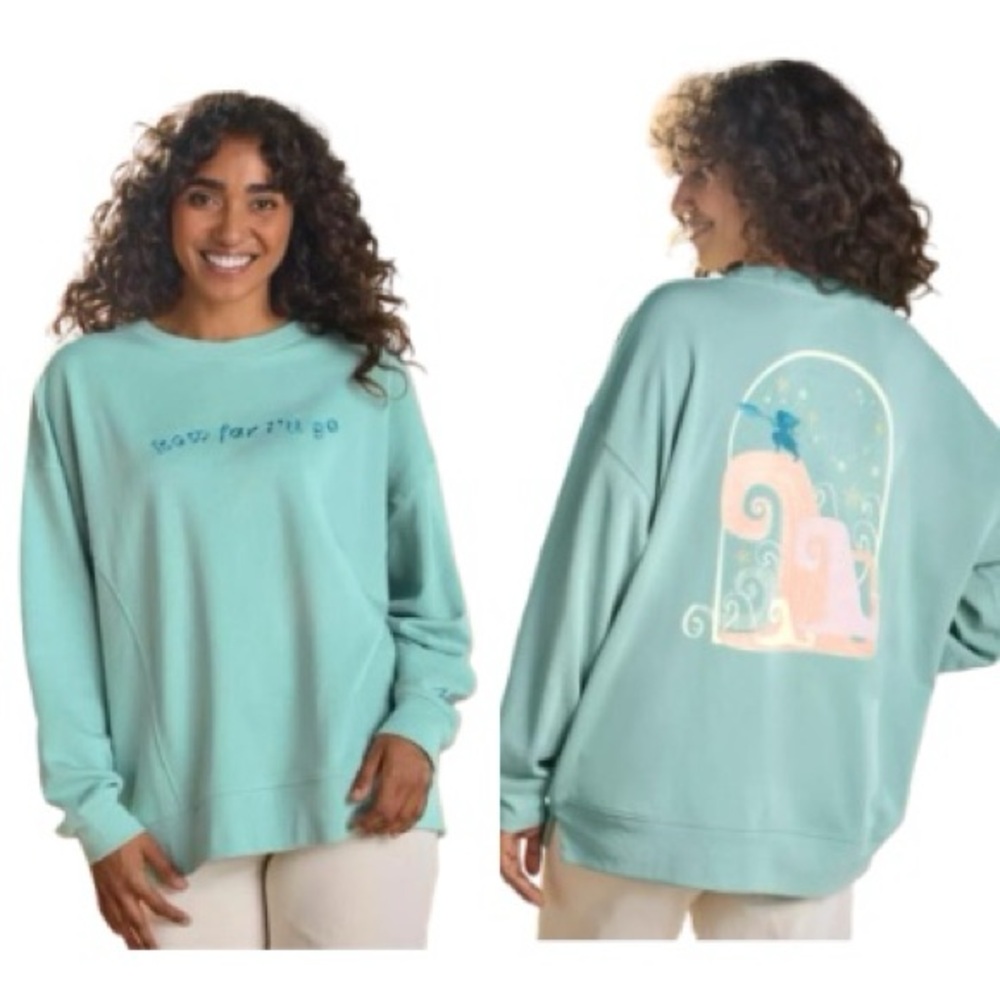 Disney Turquoise Long Sleeve Moana Crewneck Sweatshirt Womens XL